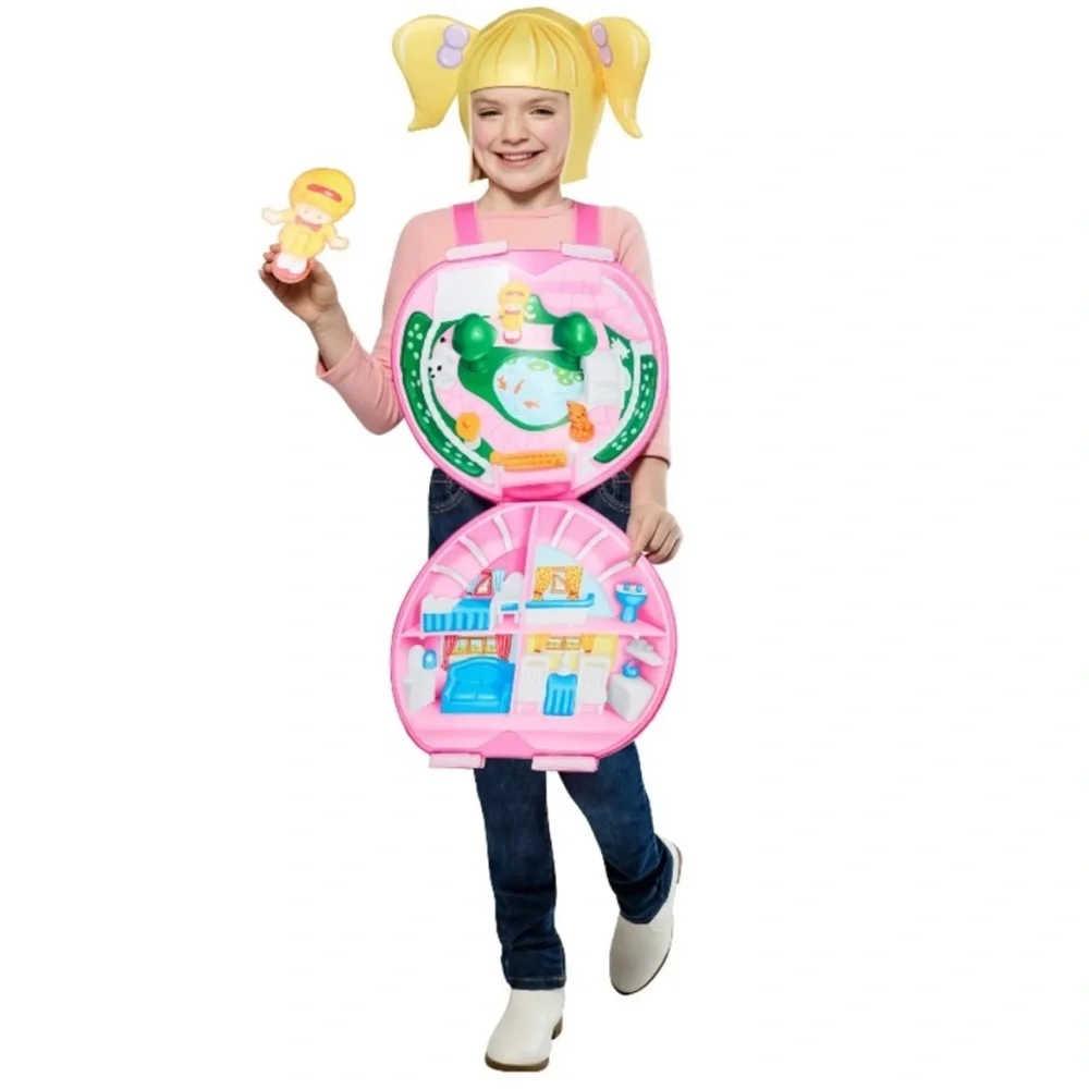 *NEW* POLLY POCKET GIRLS PINK HEART LOCKET COSTUME ONE SIZE - Picture 2 of 8